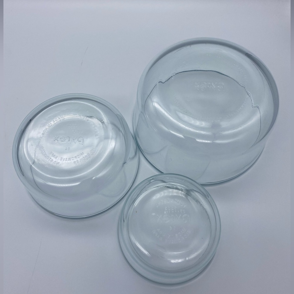 Set of 4 Pyrex Nesting Bowls Blue Tinted - Picture 4 of 10